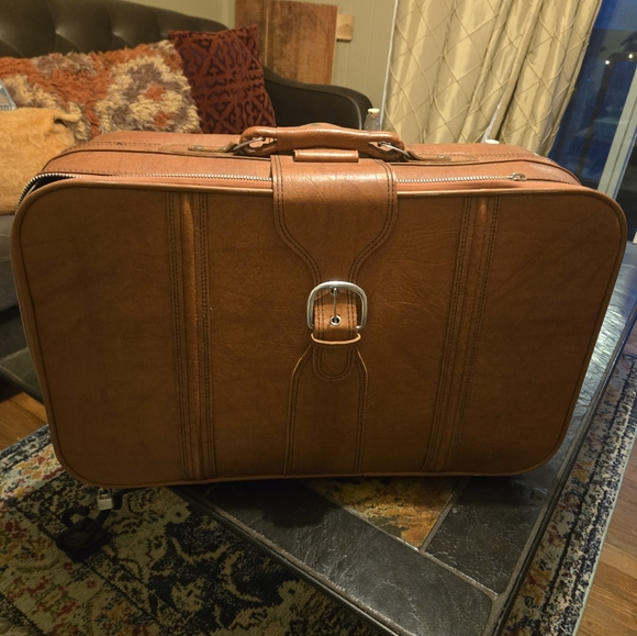 Men's Brown Leather Travel Bag